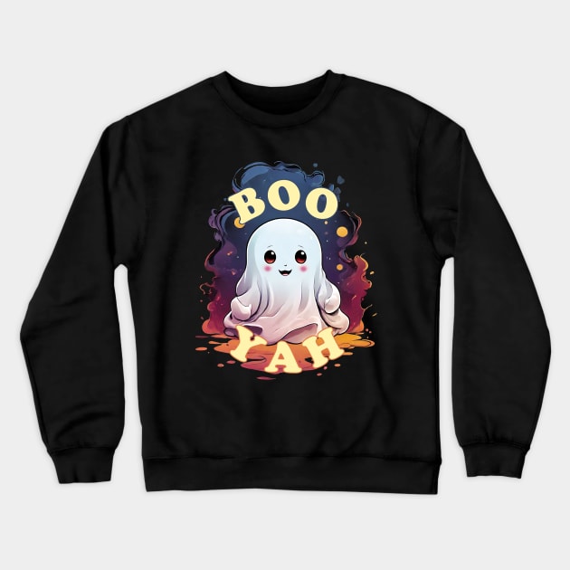 Kawaii Ghost Booyah Crewneck Sweatshirt by TMBTM